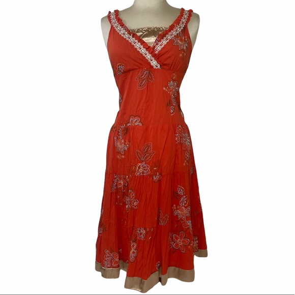 Handmade Embroidered Indian Boho Gypsy Style Dress Romantic Feminine Floral - Picture 2 of 12